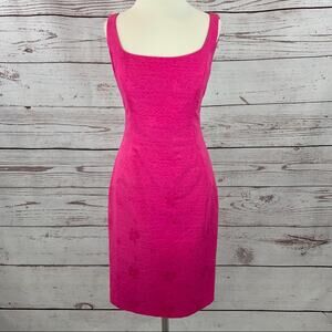 Kristen Davis hot pink exposed zipper textured